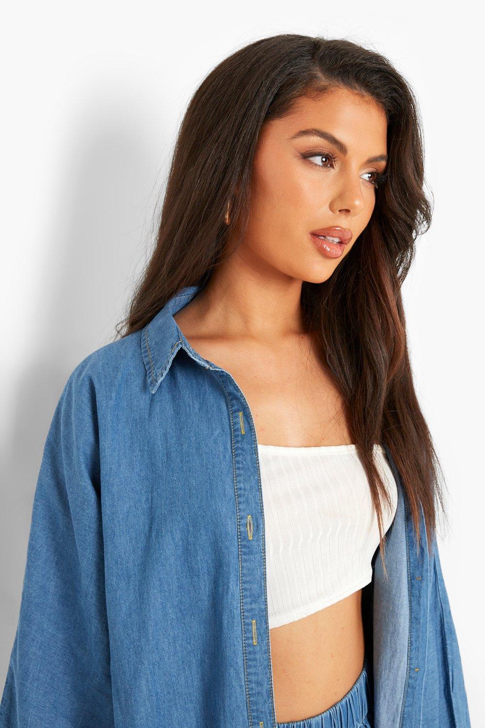 Oversized Chambray Button Down Shirt